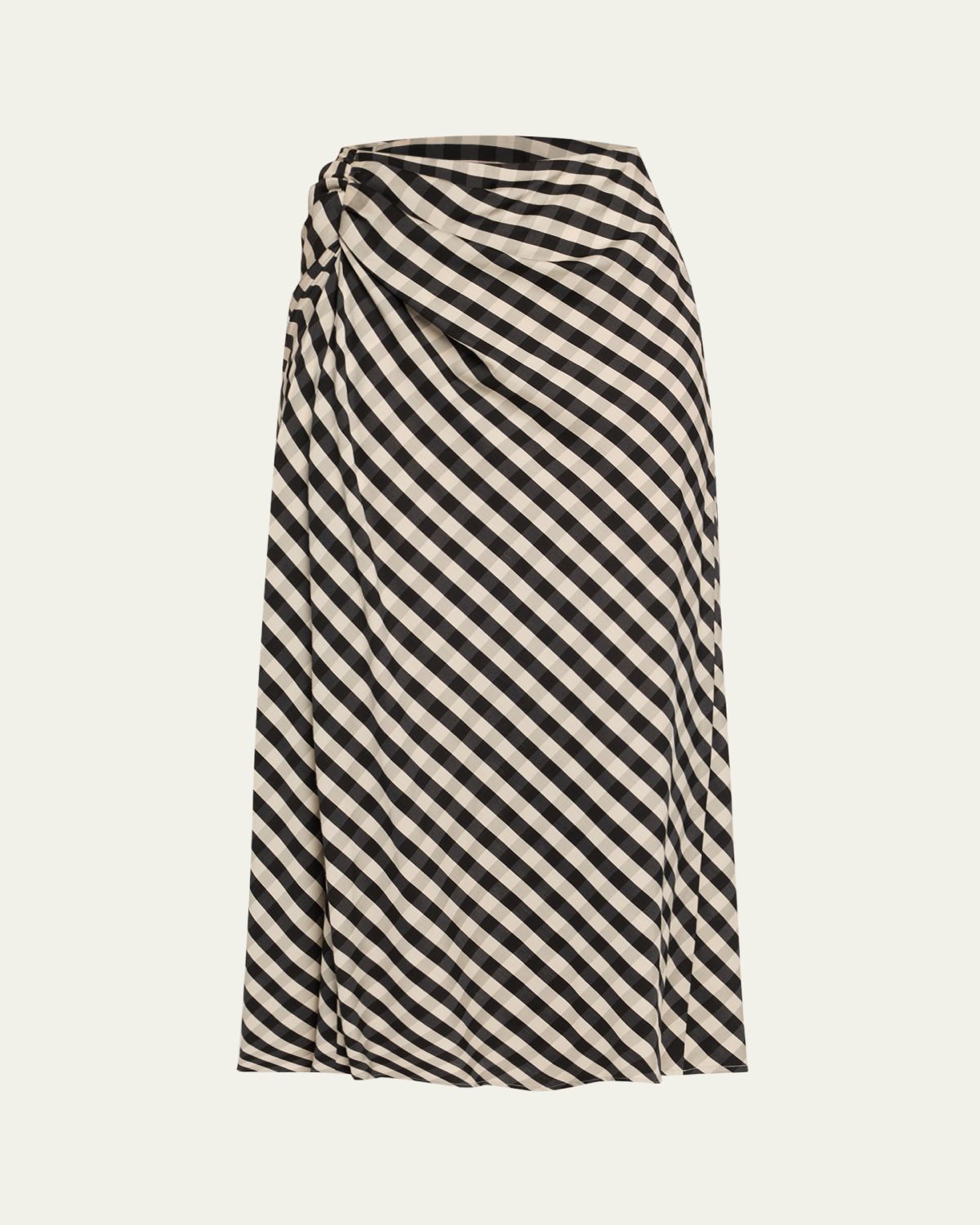 A.L.C. Jean Check Midi Skirt