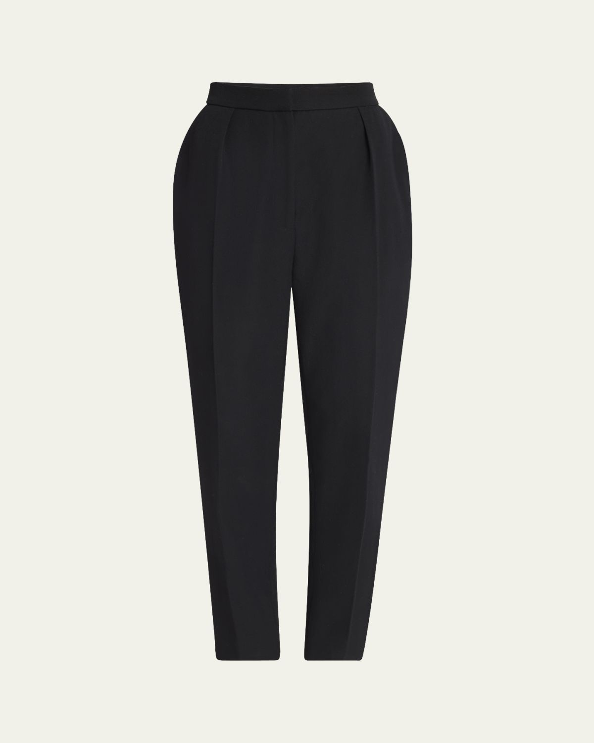 Balmain High Waist Pleated Tailored Wool Trousers