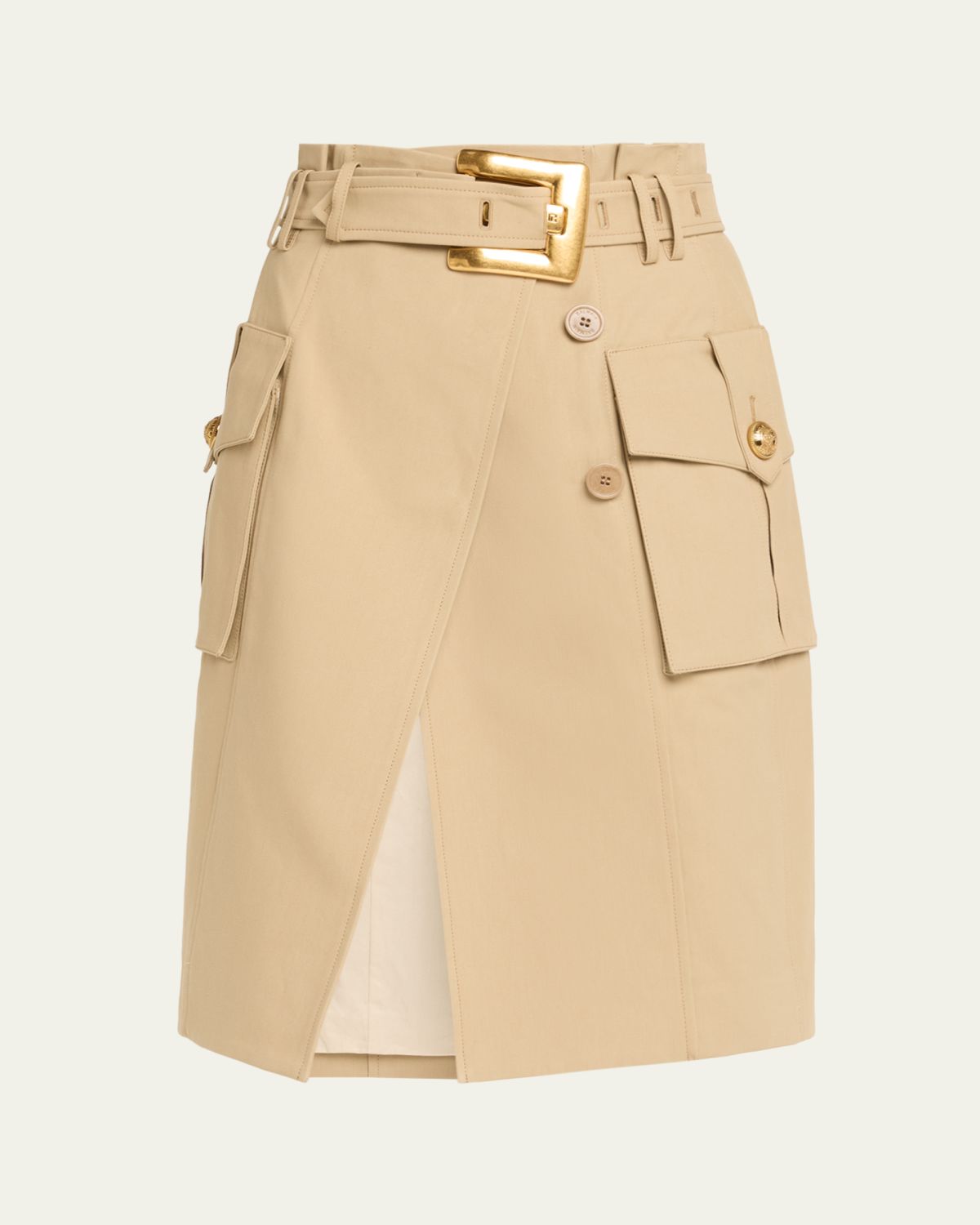 Balmain Belted Cargo Skirt