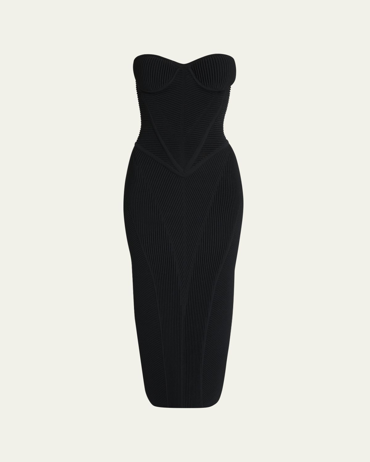 Balmain Long Bustier Knit Dress