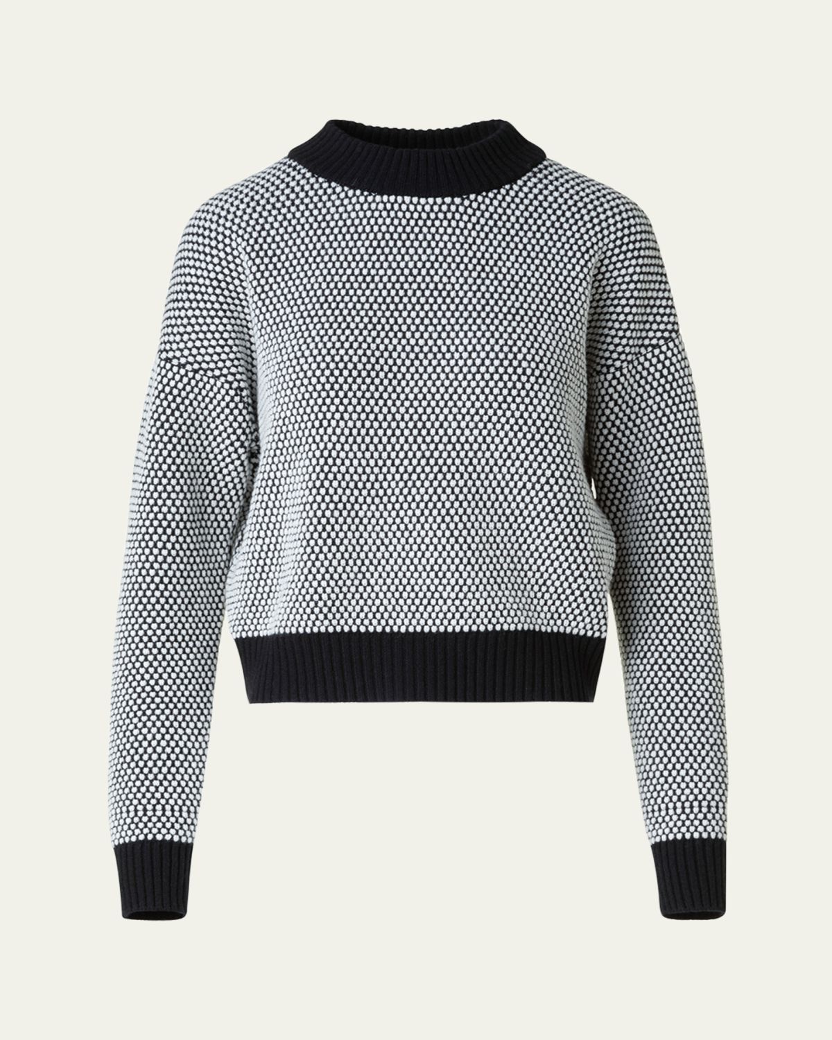 Akris punto Cashmere-Wool 3D Dot Knit Crewneck Sweater