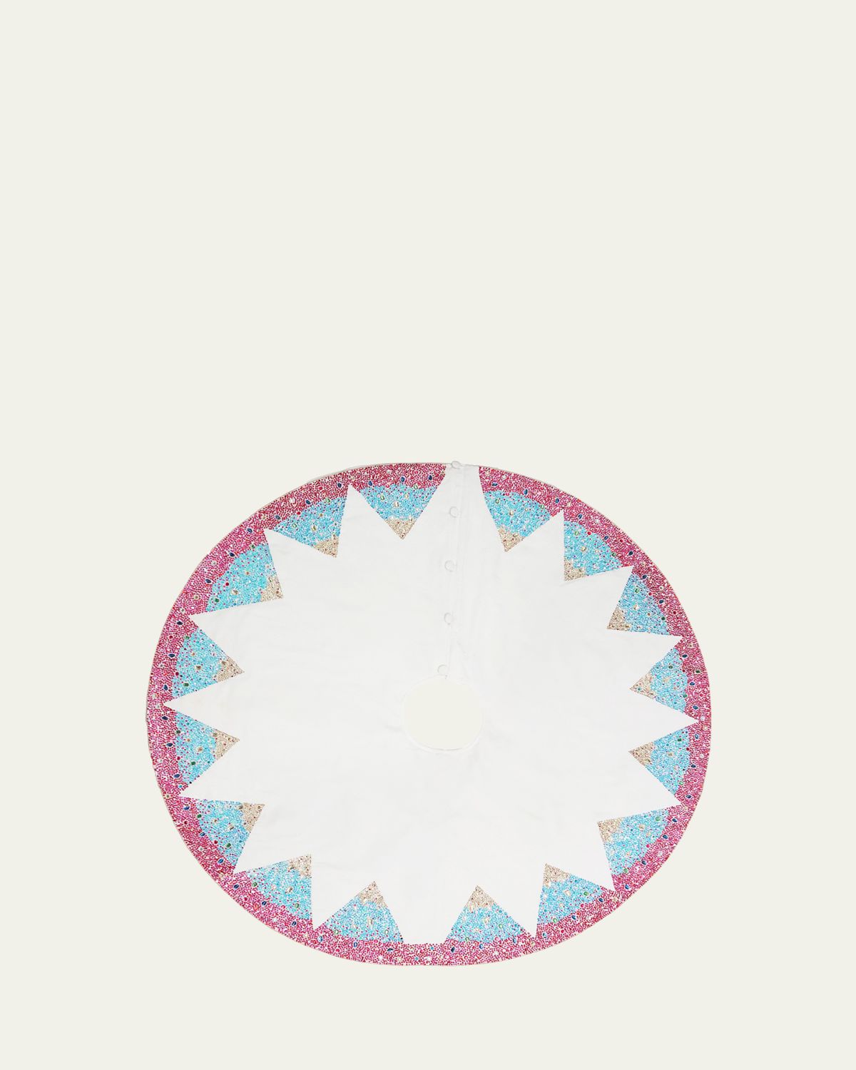 Kim Seybert Hand-Beaded Enchanted Christmas Tree Skirt, 64"