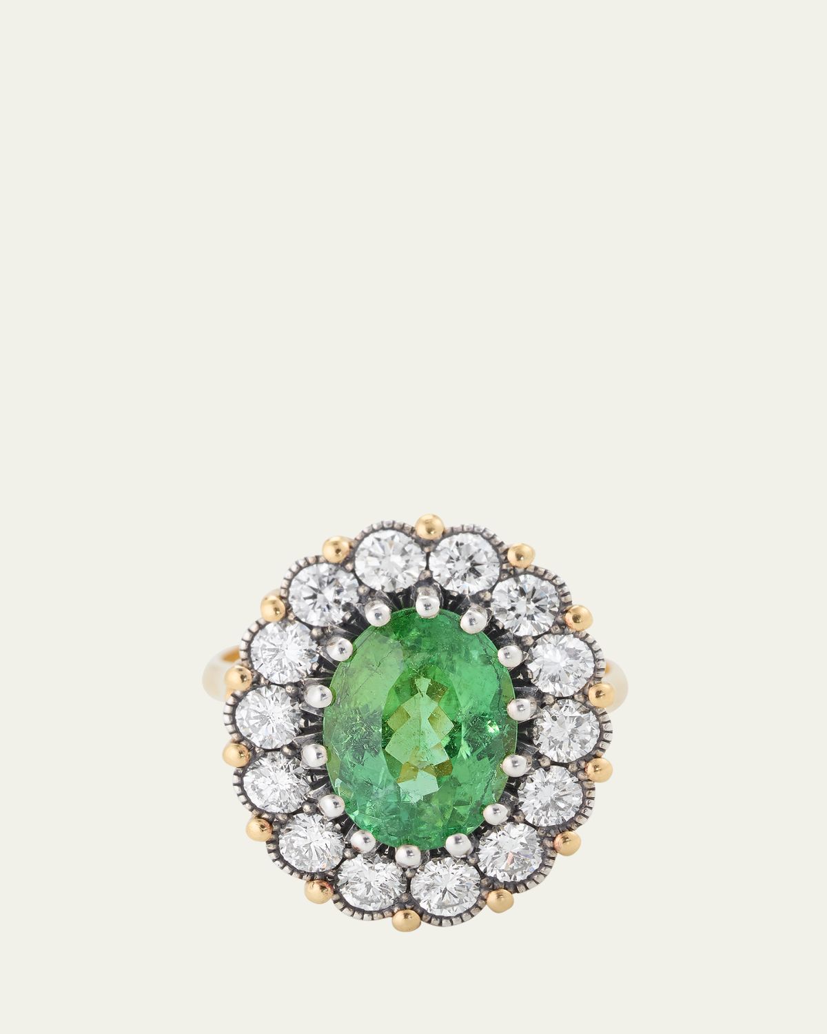 Arman Sarkisyan Green Paraiba Tourmaline Ring with Diamonds