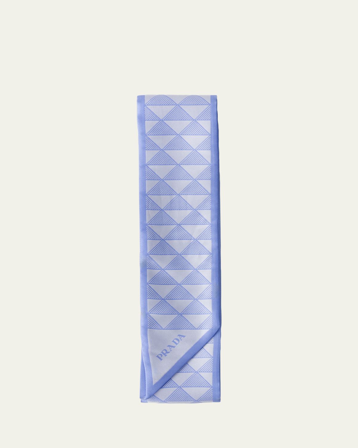 Prada Triangle-Print Silk Twill Skinny Scarf | Thumbnail 5 Prada Triangle-Print Silk Twill Skinny Scarf | Thumbnail 5
