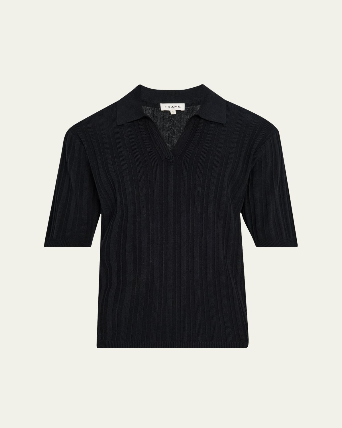 FRAME Men's Striped Cotton-Silk Polo Sweater