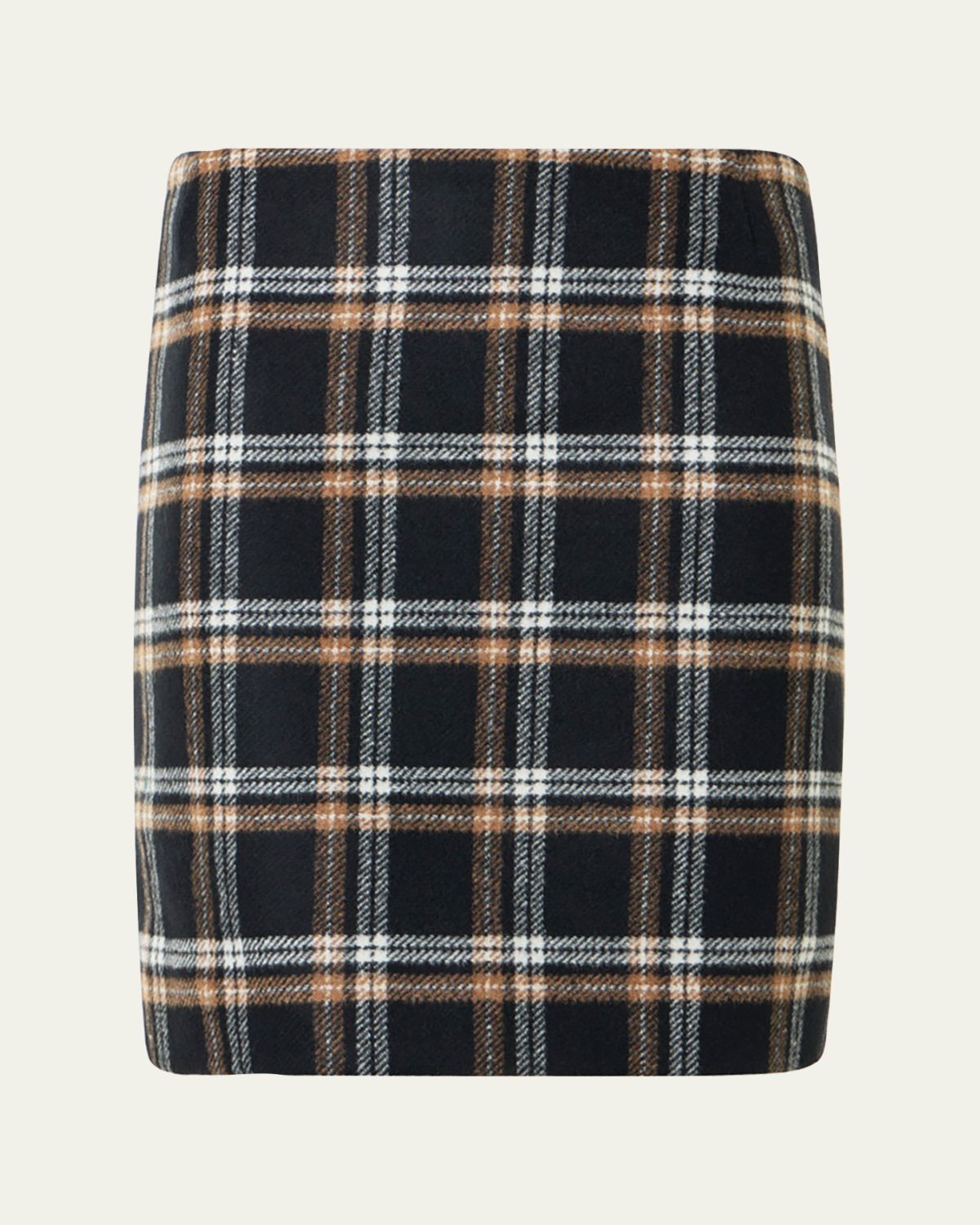 Akris punto Plaid Wool Tricotine Tweed Mini Skirt