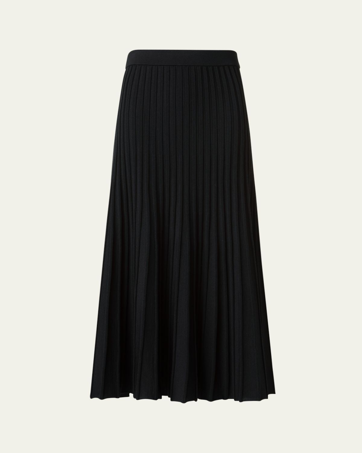Akris punto Reverse Rib Knit Pleated Midi Skirt