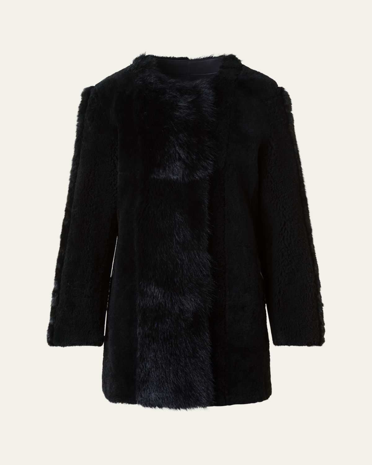 Akris punto Patchwork Lamb Shearling Coat
