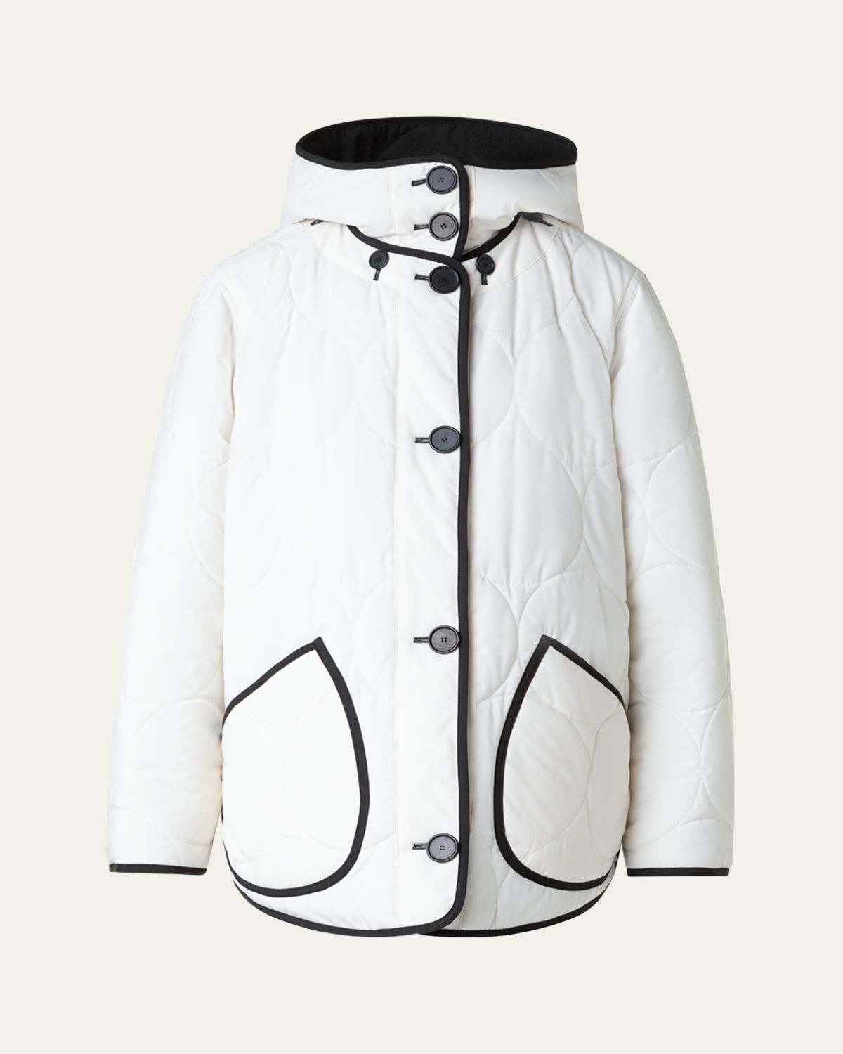 Akris punto Reversible Techno Dot Quilted Jacket With Hood