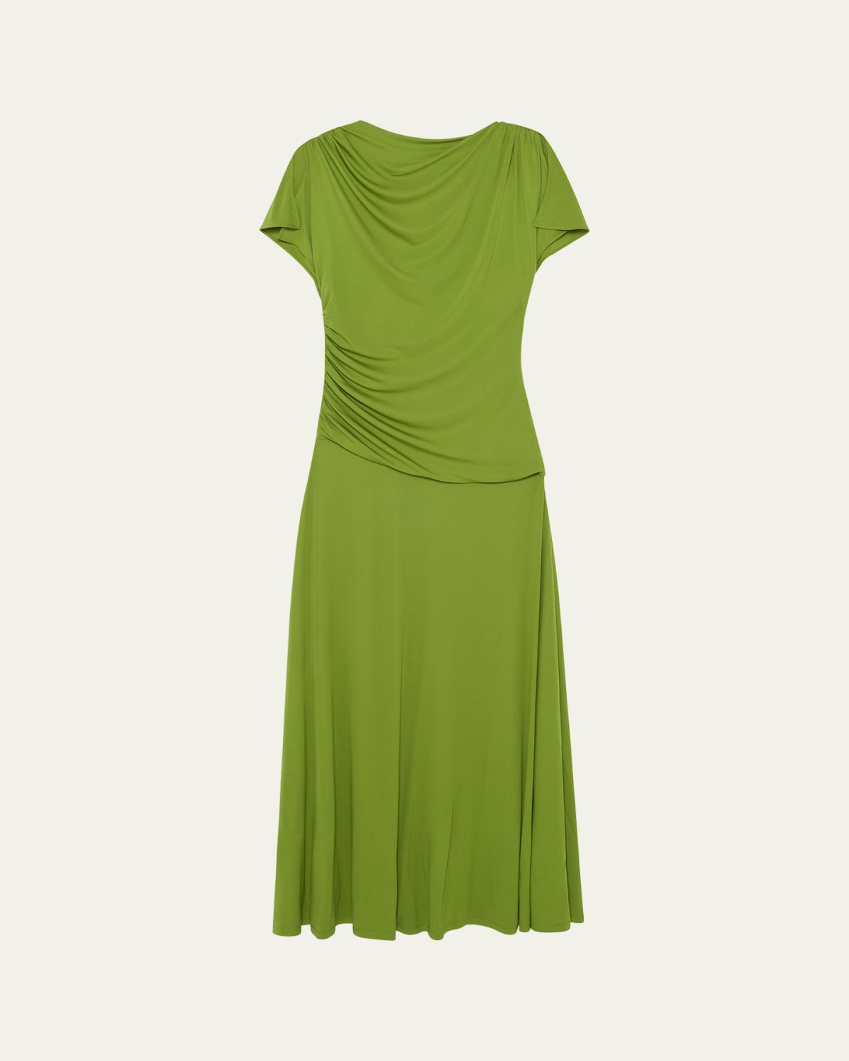 SIMKHAI Shanelle Draped Jersey Midi Dress