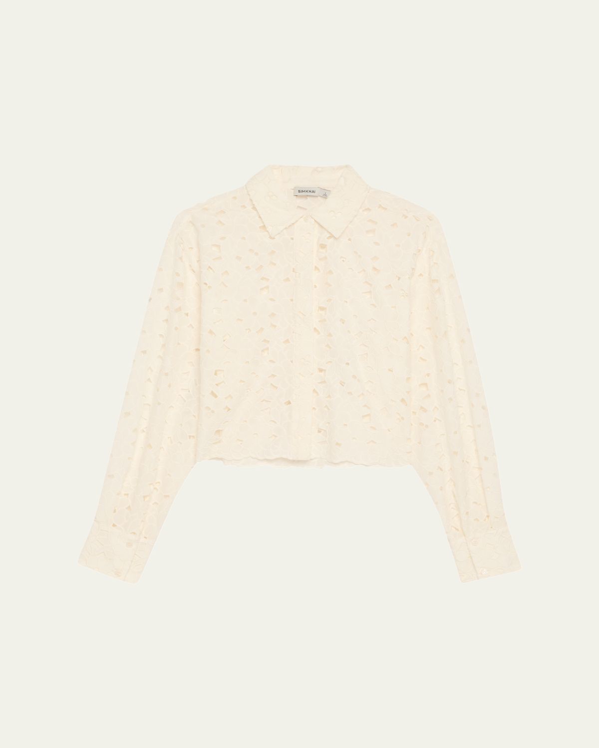 SIMKHAI Penelope Embroidered Long-Sleeve Shirt