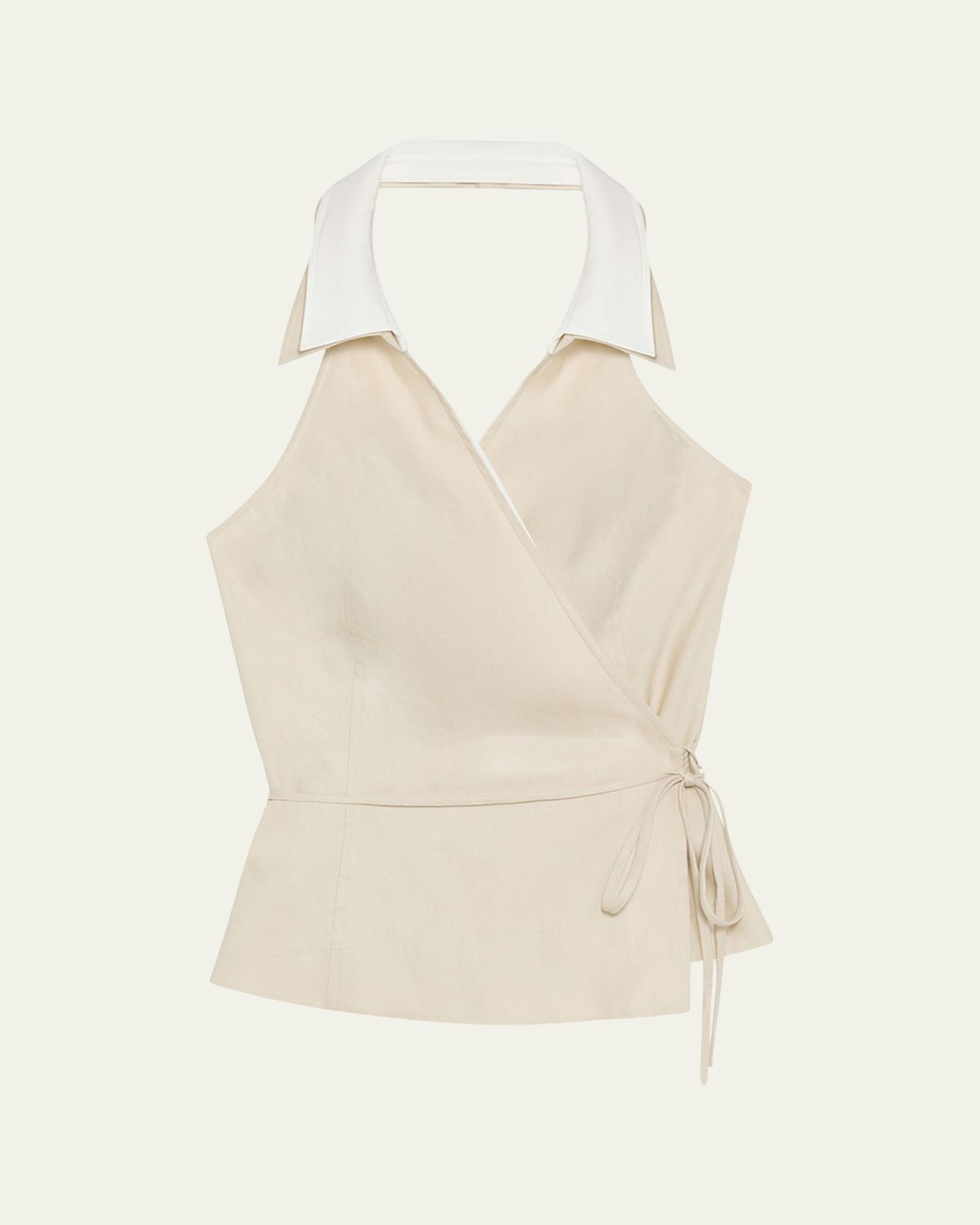 SIMKHAI Campbell Linen Halter Shirt