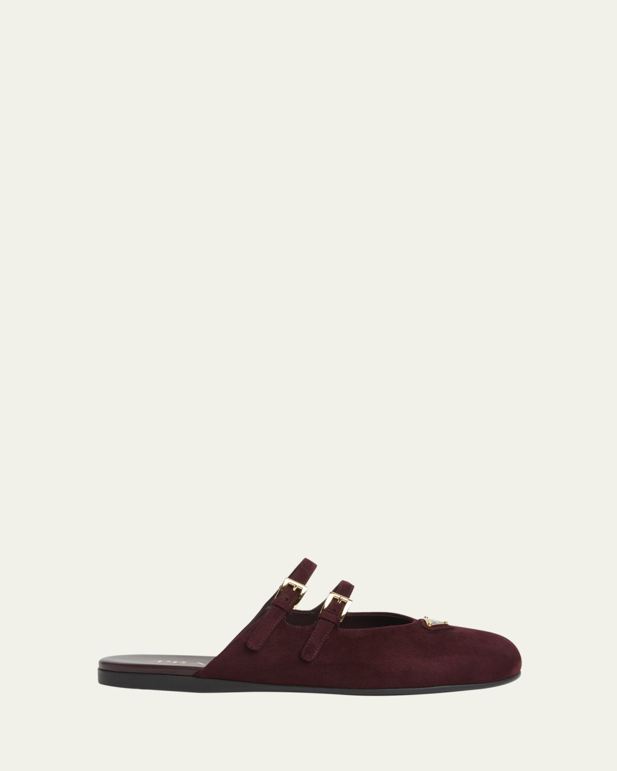 Prada Suede Dual Mary Jane Ballerina Mules - Women's Shoes