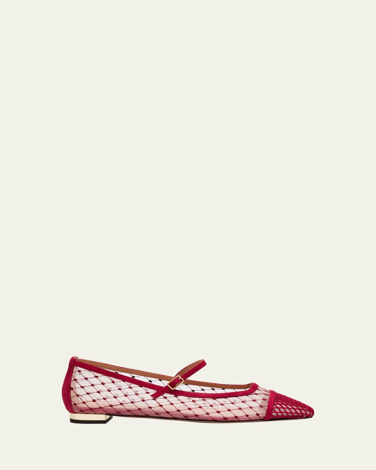Aquazzura Juliette Net Mesh Mary Jane Flats