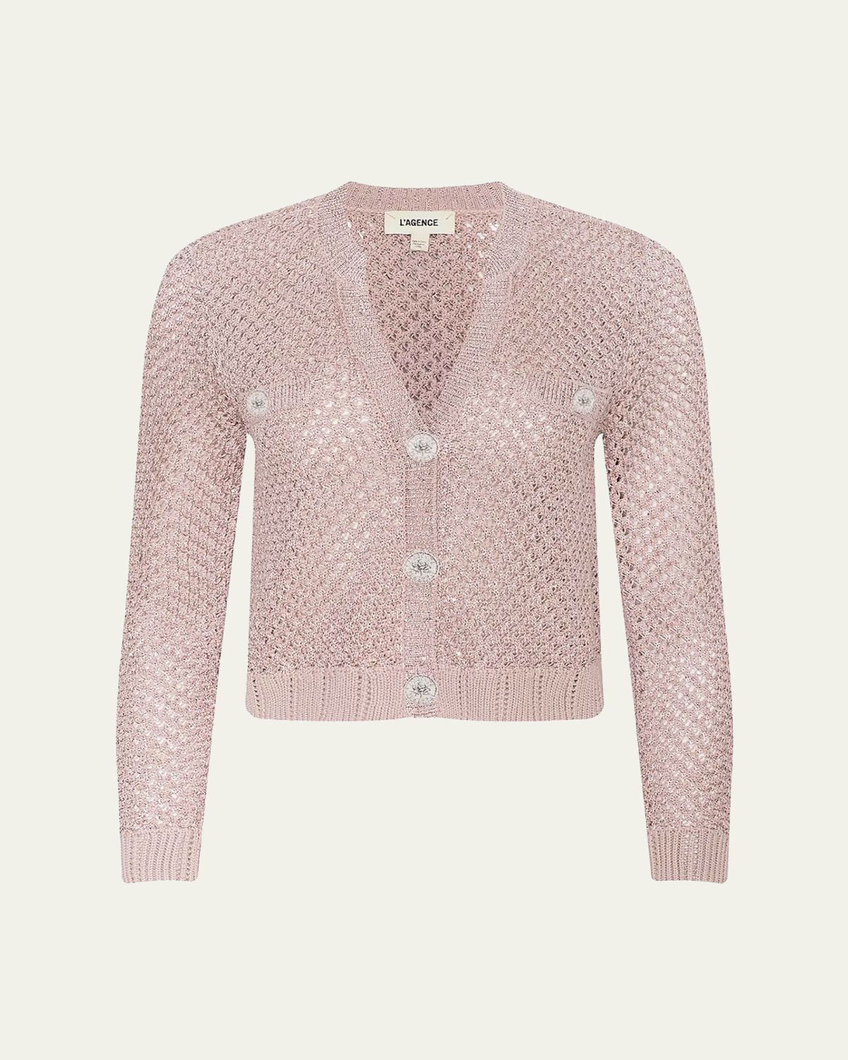 L'Agence Blanca Sequined Knit Cardigan
