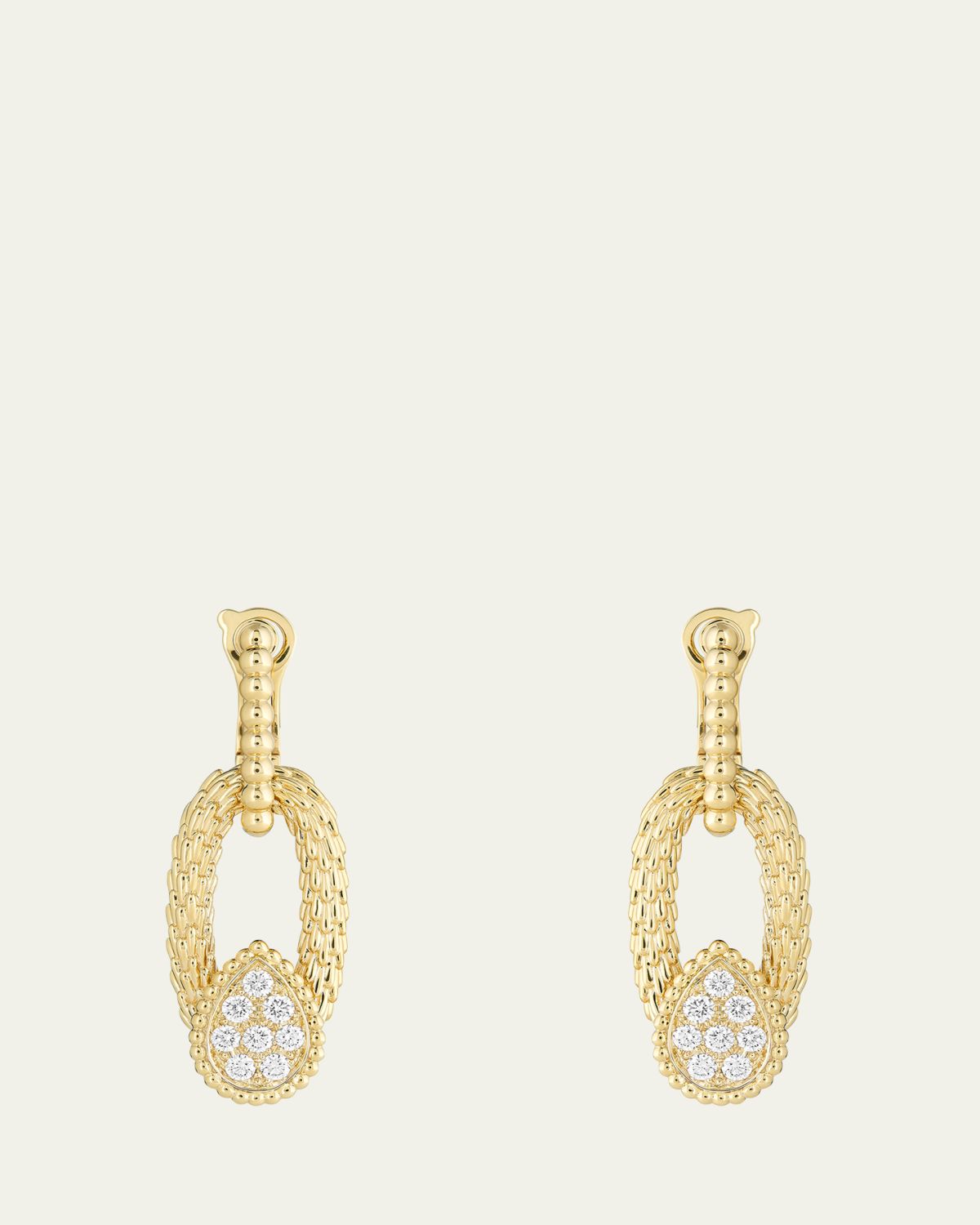 Boucheron Serpent Boheme 18K Yellow Gold Diamond Pendant Earrings