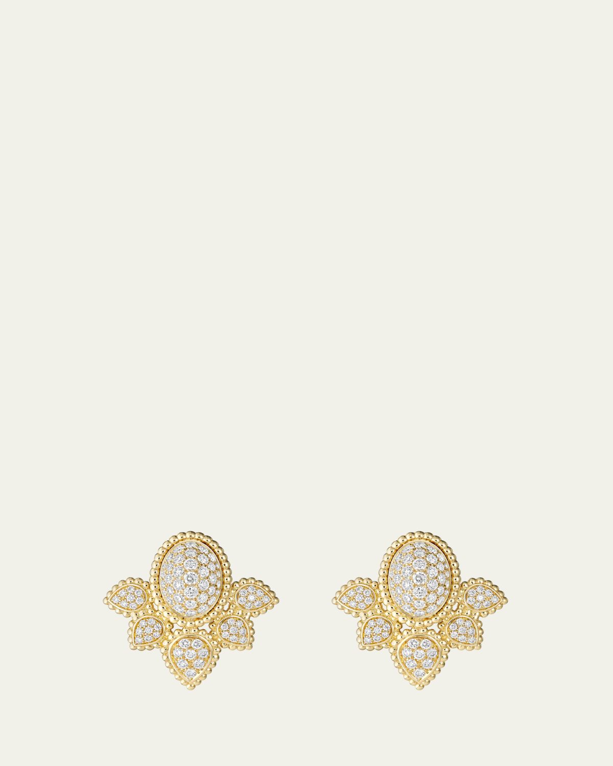 Boucheron Serpent Boheme 18K Yellow Gold Diamond Stud Earrings