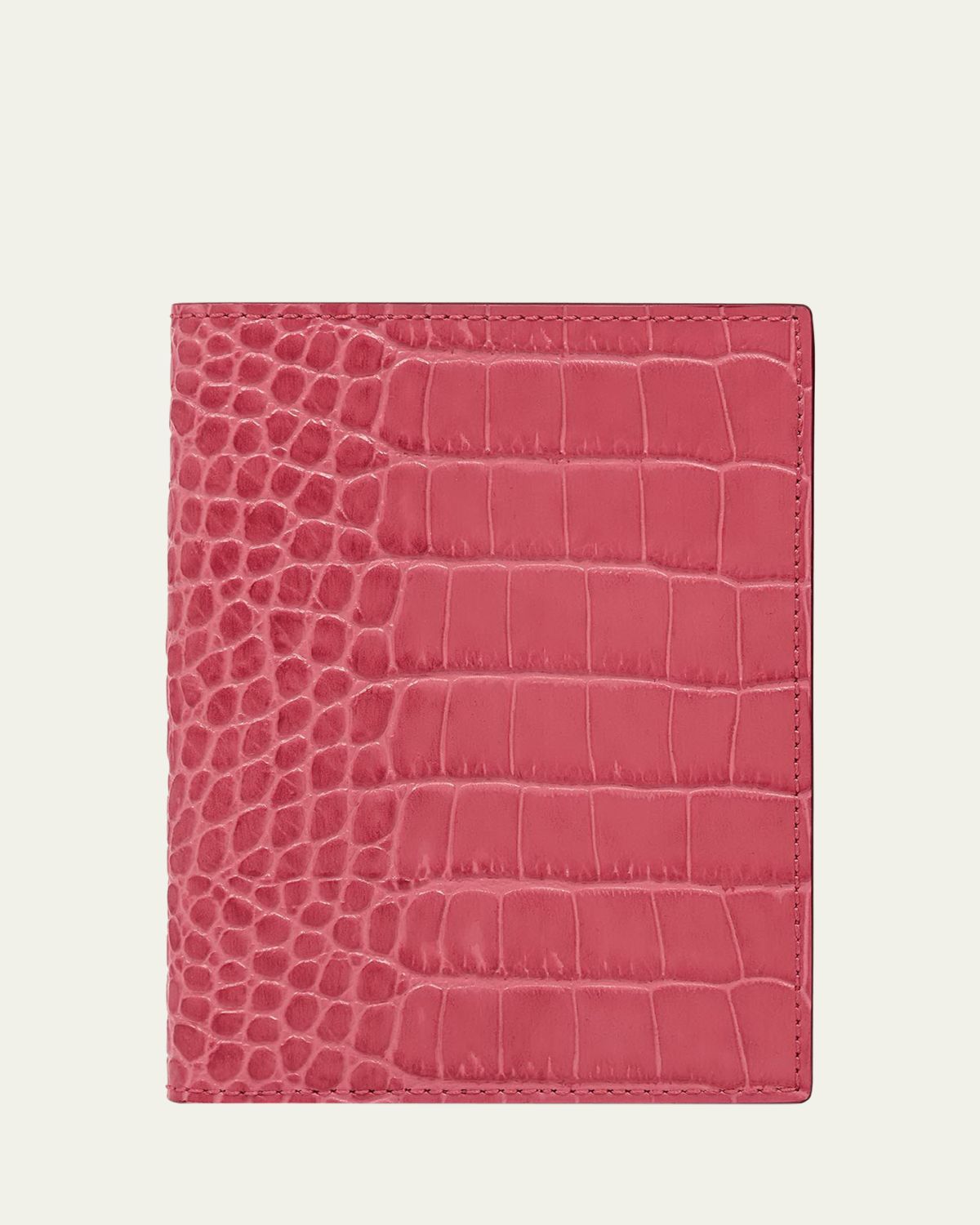 Smythson Mara Croc-Printed Leather Passport Cover