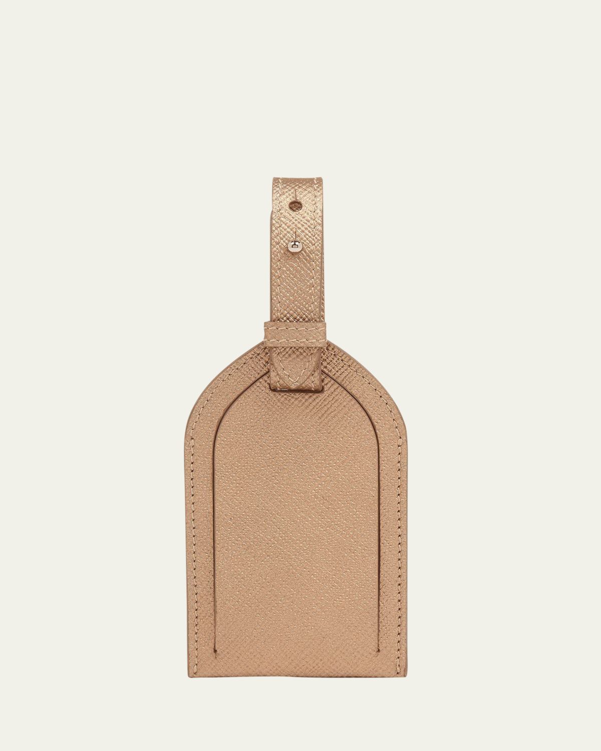 Smythson Metallic Leather Luggage Tag