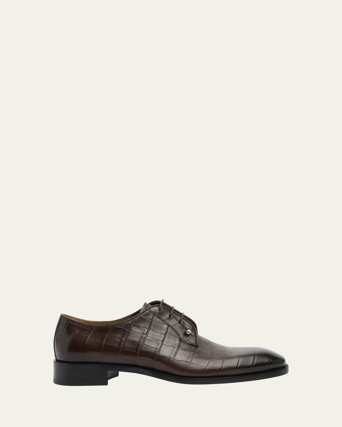 Christian Louboutin Men's Chambeliss Croc-Effect Leather Derby Shoes