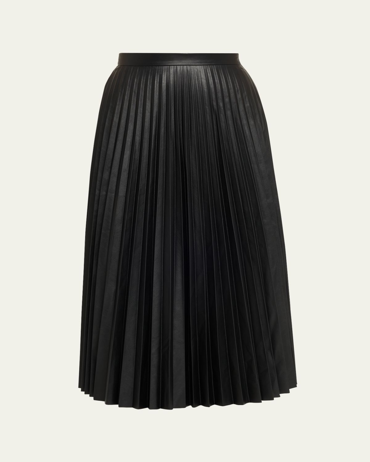 MM6 Maison Margiela Pleated Vegan Leather Midi Skirt