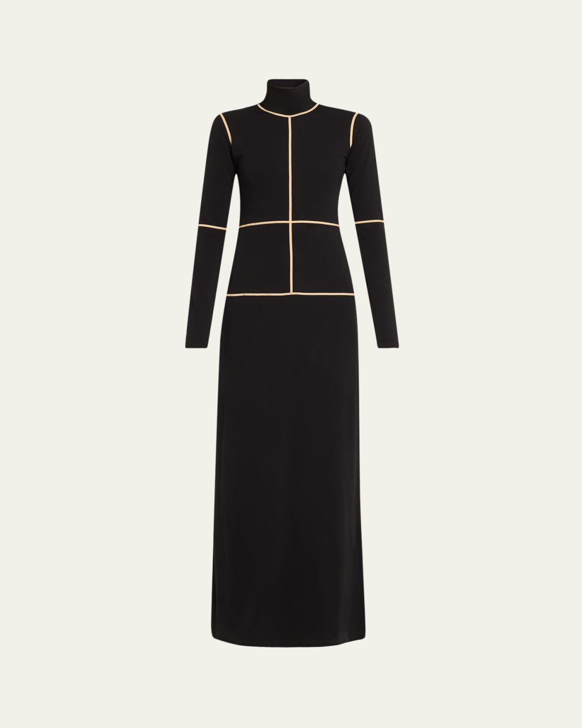 MM6 Maison Margiela Contrast Seam Turtleneck Maxi Dress
