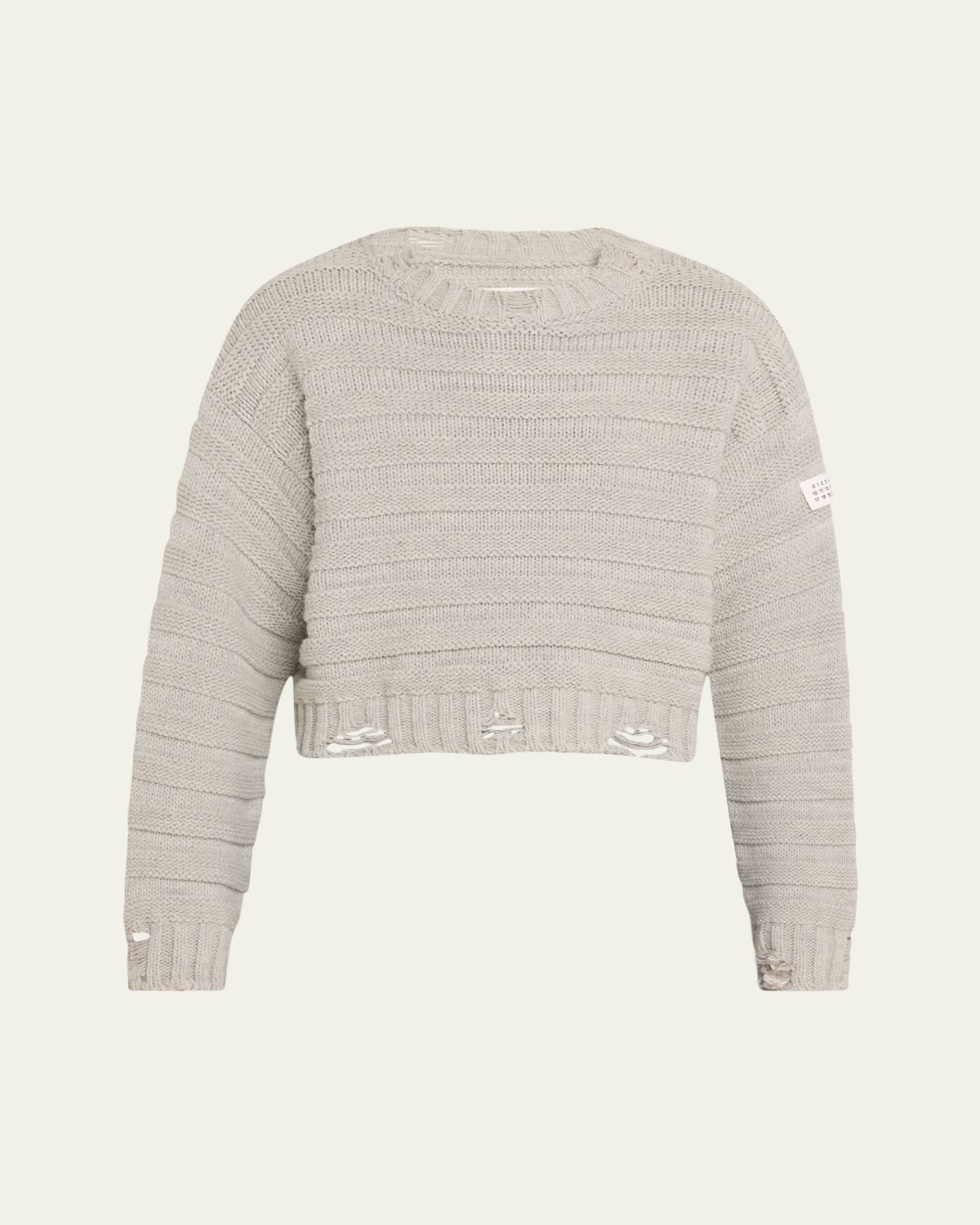 MM6 Maison Margiela Distressed Crewneck Sweater - Women's Clothing