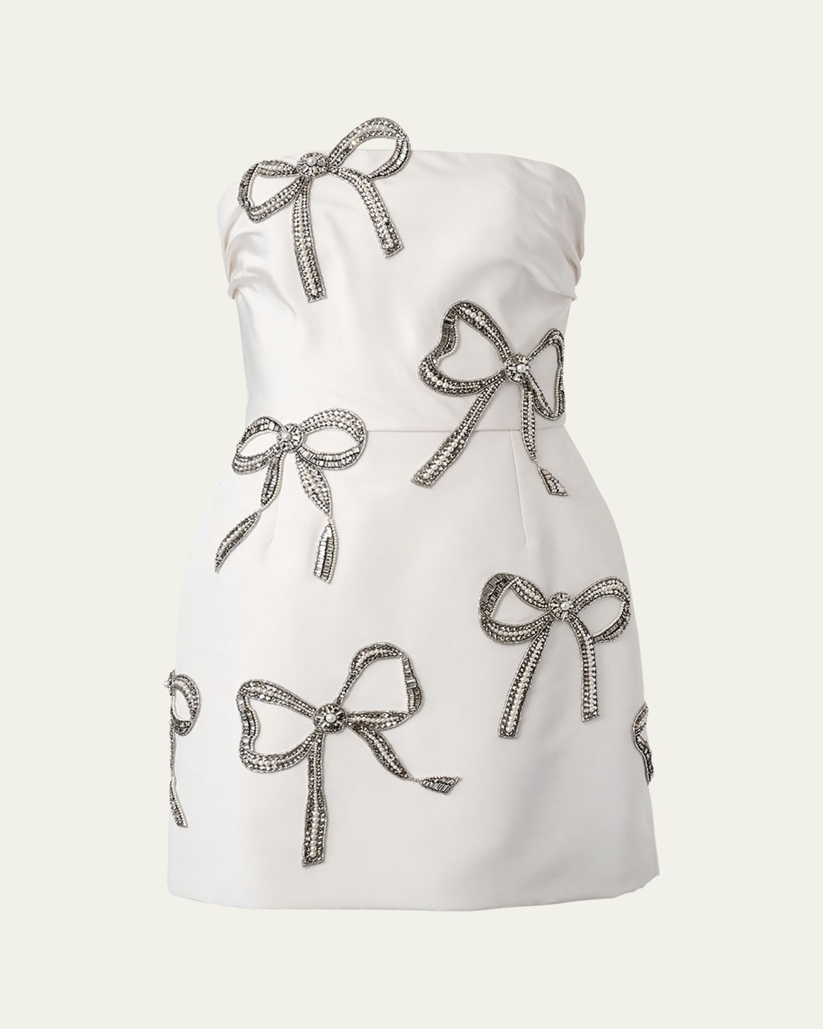 Carolina Herrera Crystal Bow Strapless Mini Dress