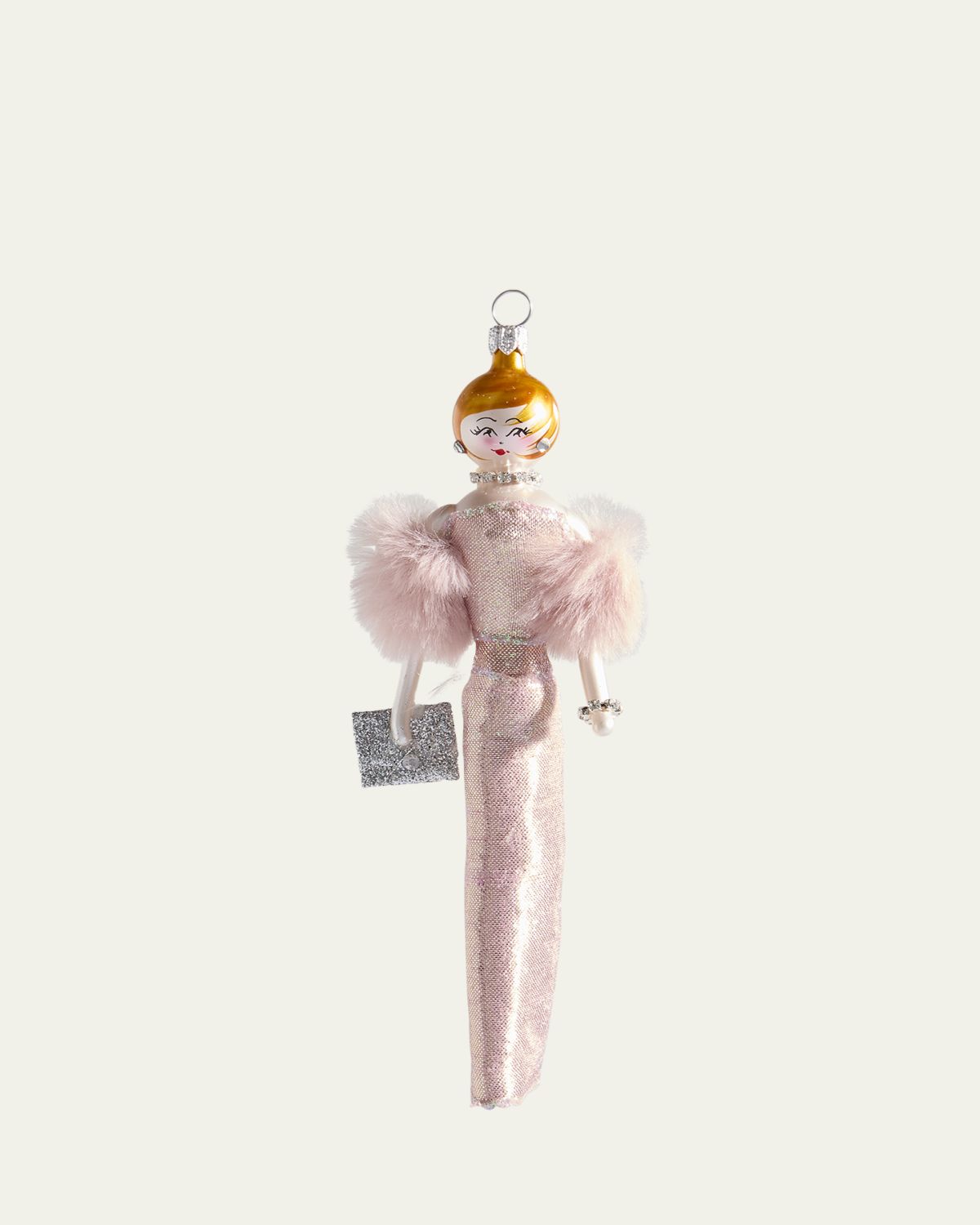 De Carlini Fashionista in Pink Gown Christmas Ornament