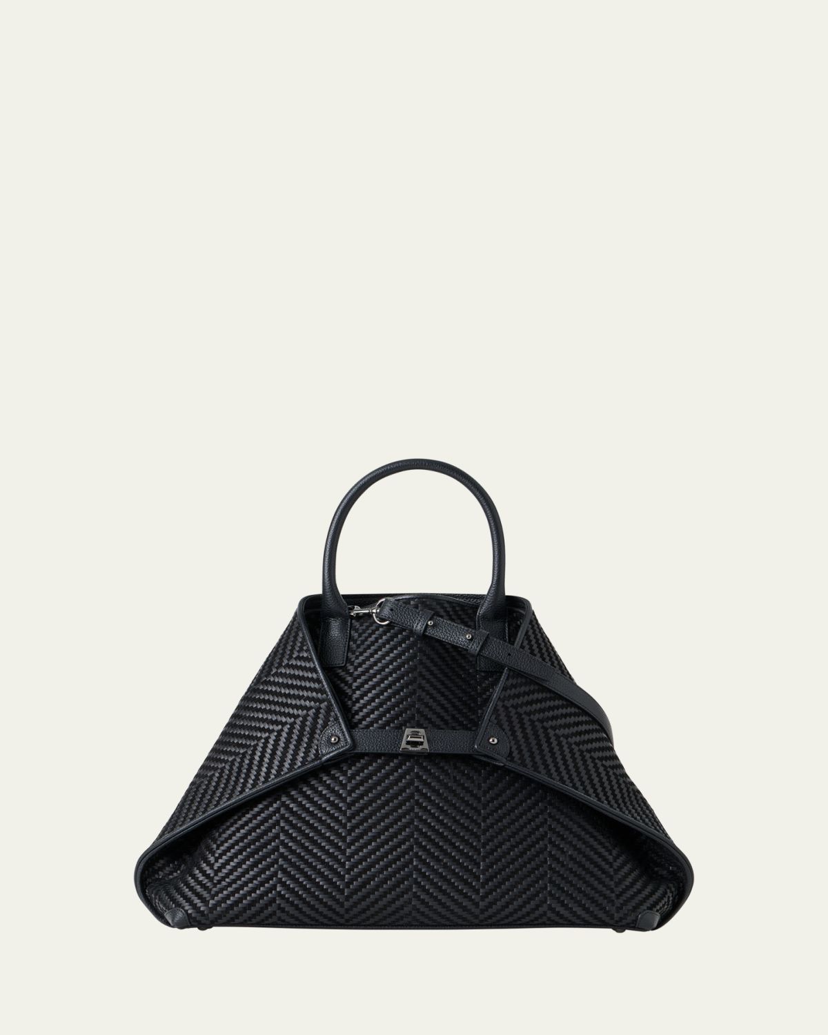 Akris Ai Medium Chevron Leather Tote Bag