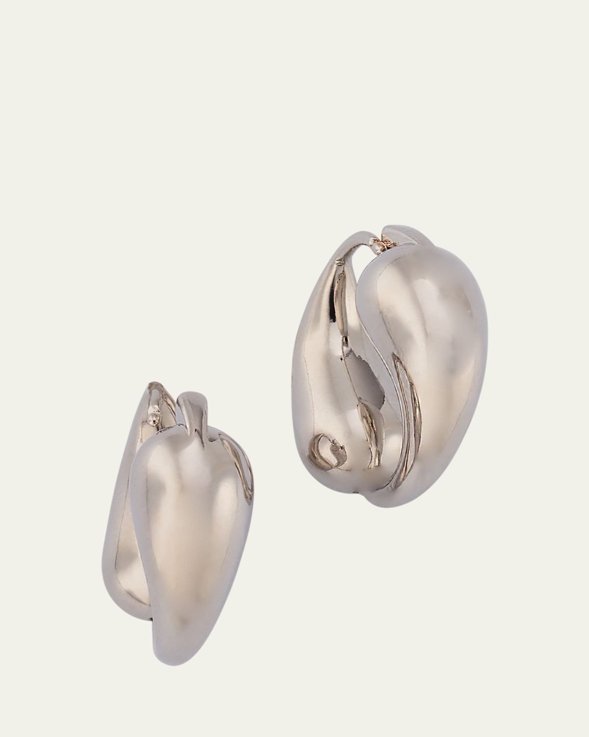 Ben-Amun Silver Plated Tapered Hoop Earrings | Thumbnail 5