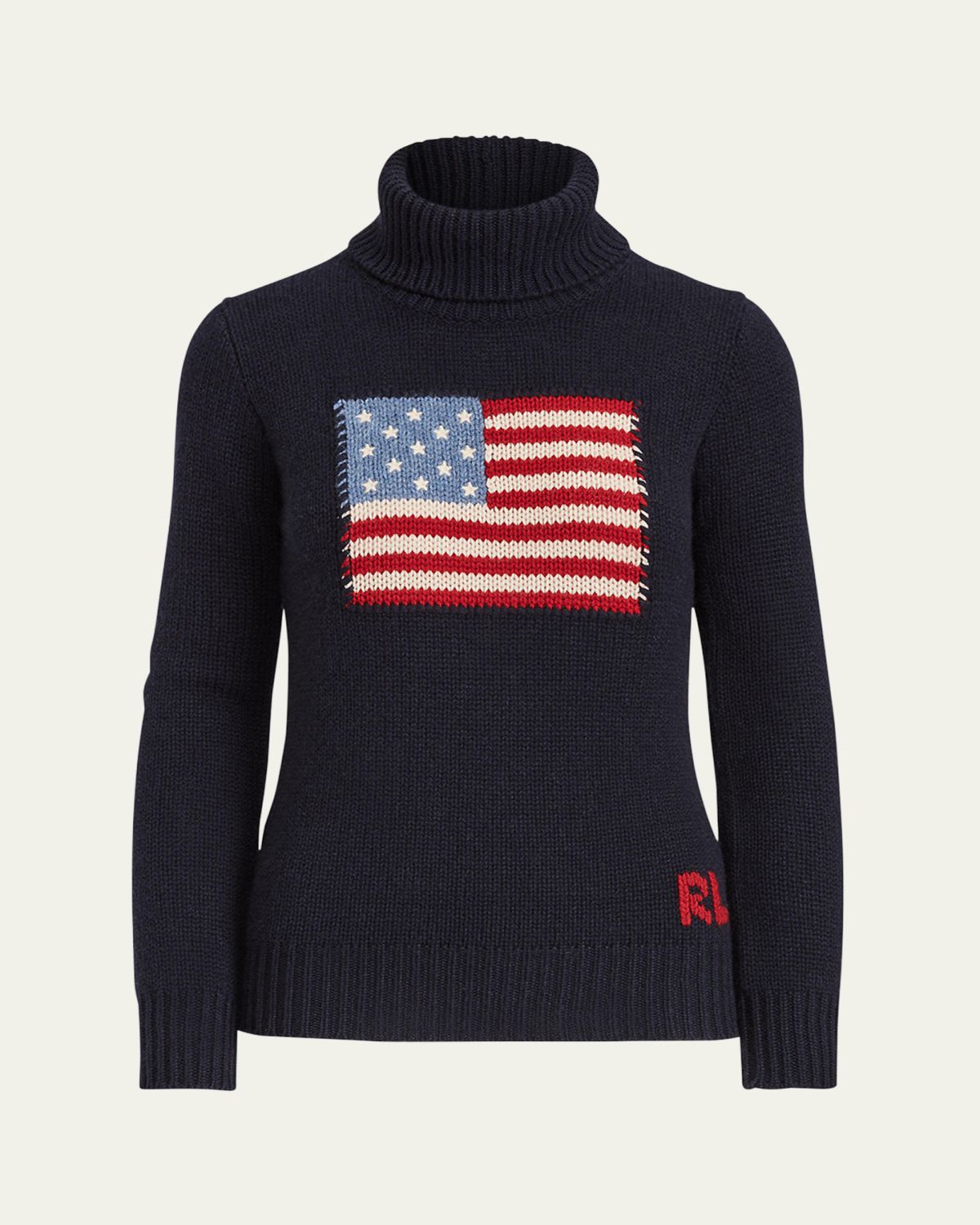 Ralph Lauren Collection Flag Cashmere Turtleneck Sweater