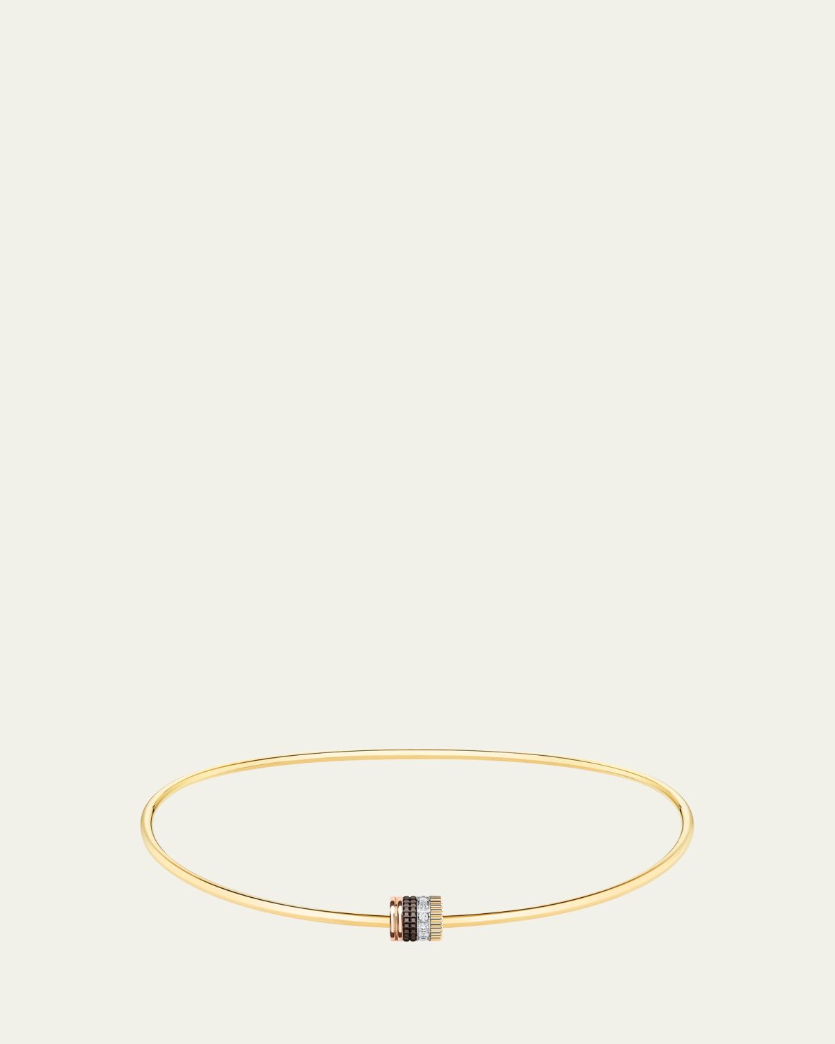 Boucheron Quatre Classique 18K Tricolor Gold Necklace with Brown PVD and Diamonds