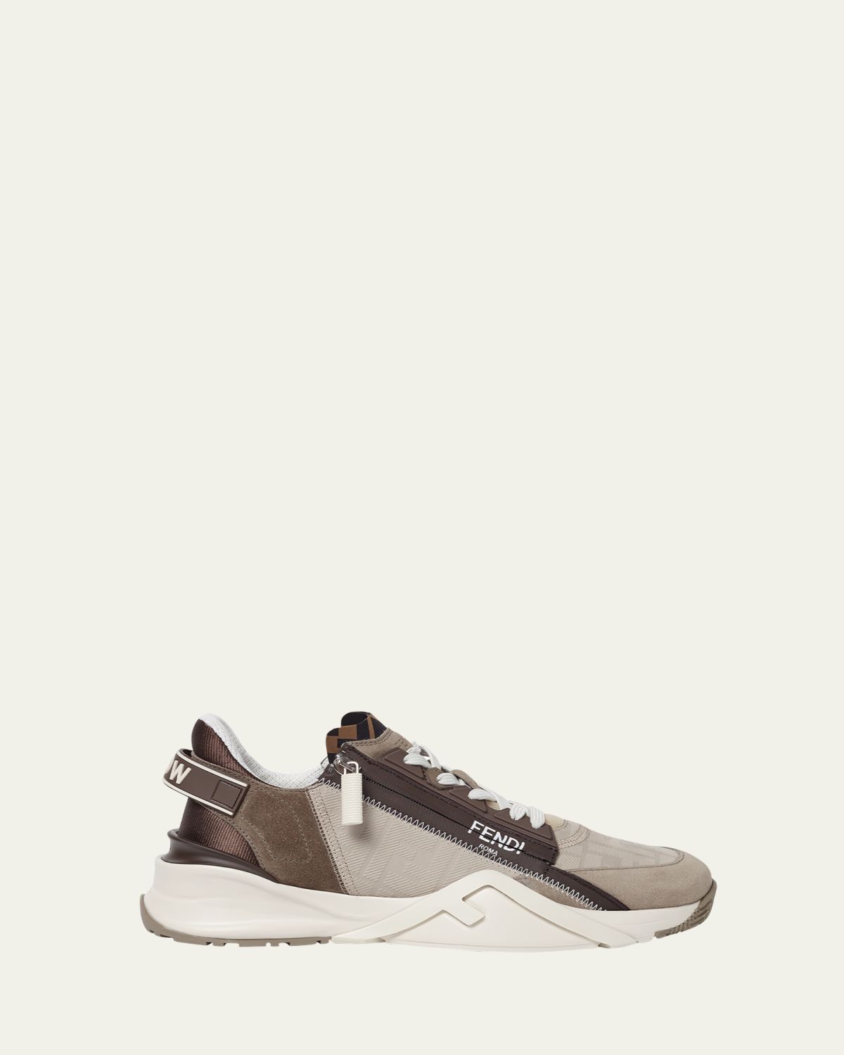 Fendi Men's  Flow Nubuck Leather Low-Top Sneakers
