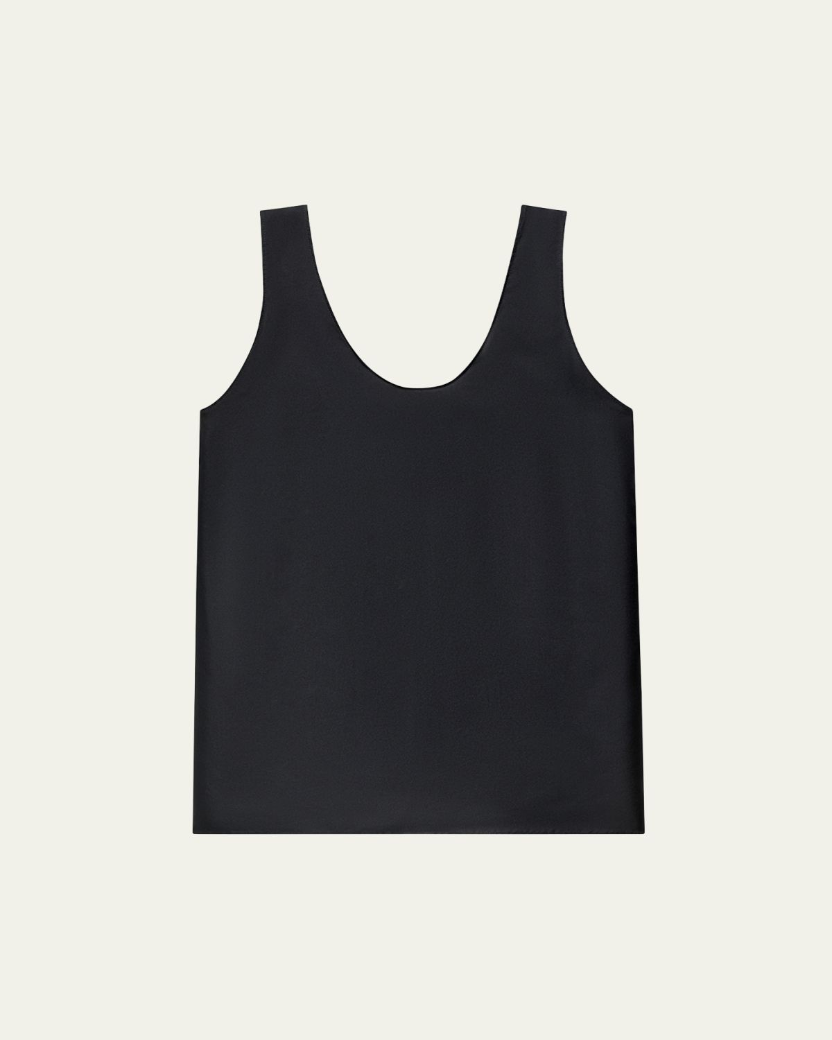 Another Tomorrow Scoop-Neck Silk Tank Top