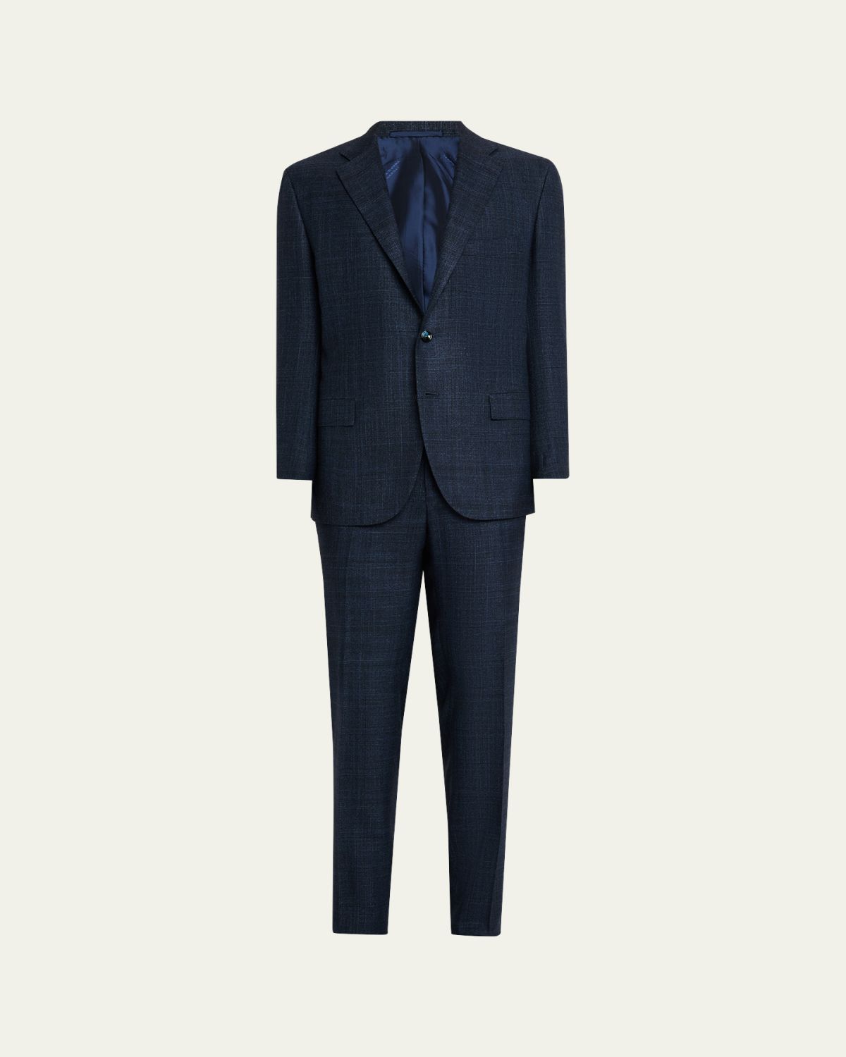 Kiton Men's Cashmere, Wool and Silk Plaid Two-Piece Suit