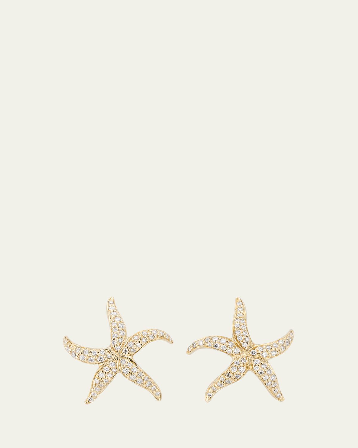 Sydney Evan 14K Gold Diamond Starfish Stud Earrings