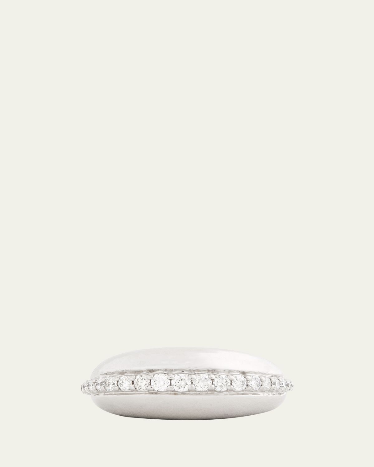 Jamie Wolf 18K White Gold Domed Ring with Diamonds