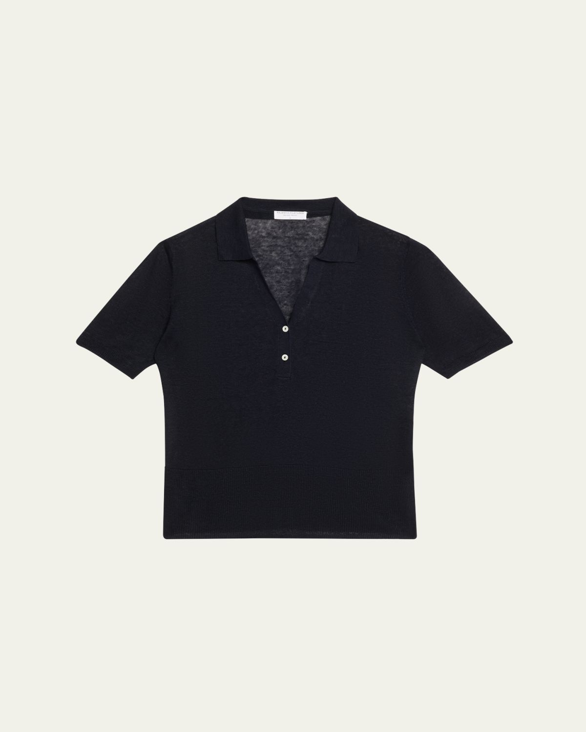Majestic Filatures Semi-Sheer Knit Polo Shirt