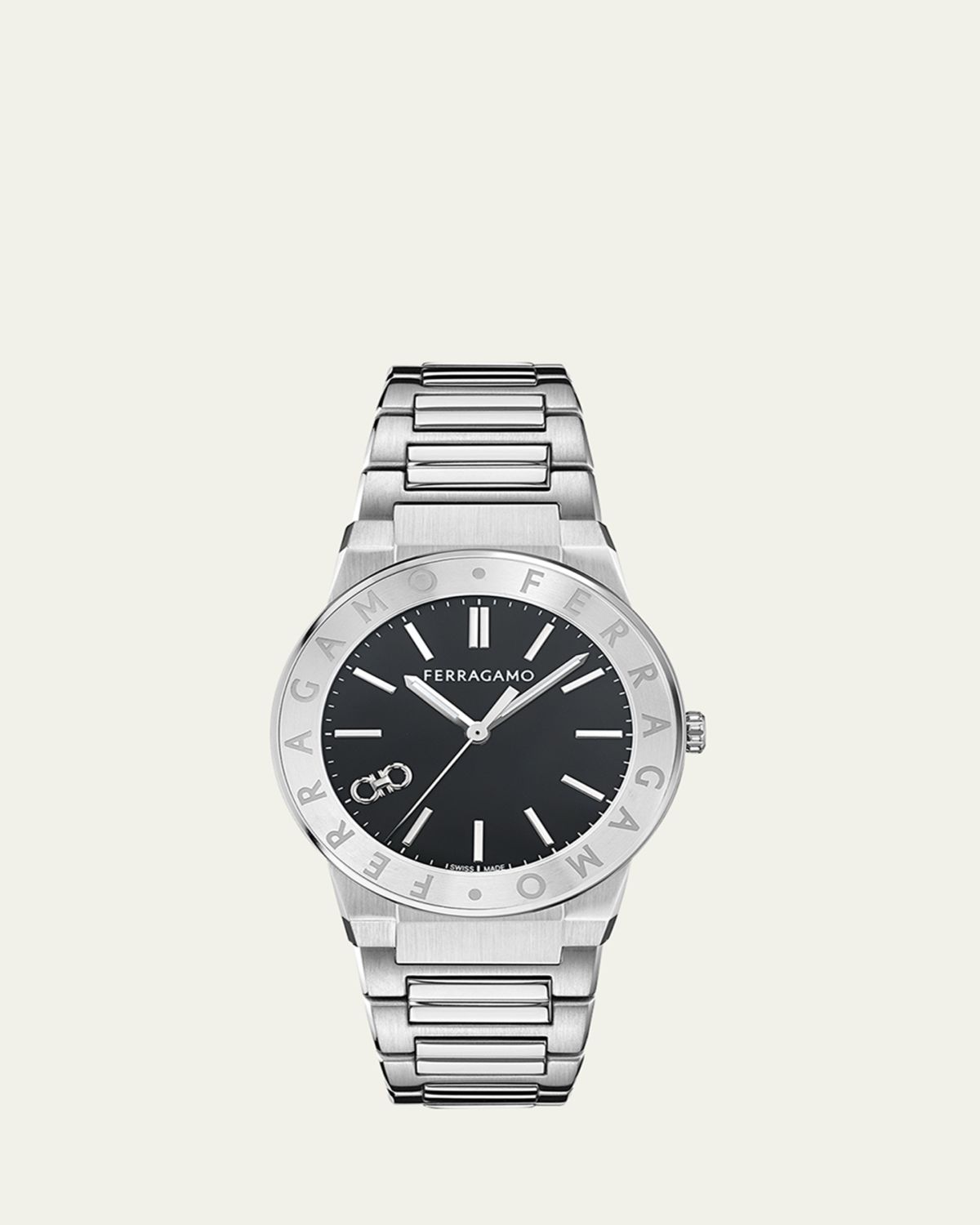 Ferragamo Sapphire Logo 41mm Stainless Steel Bracelet Watch - Men's Jewelry And Watches