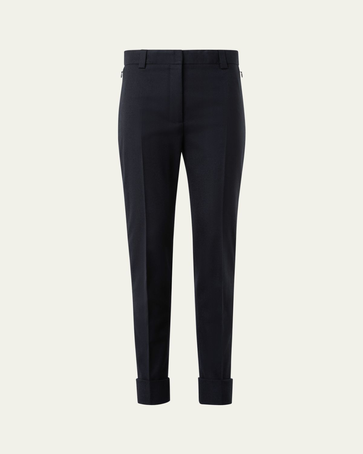 Akris Maxima Wool Stretch Flannel Skinny-Leg Ankle Pants