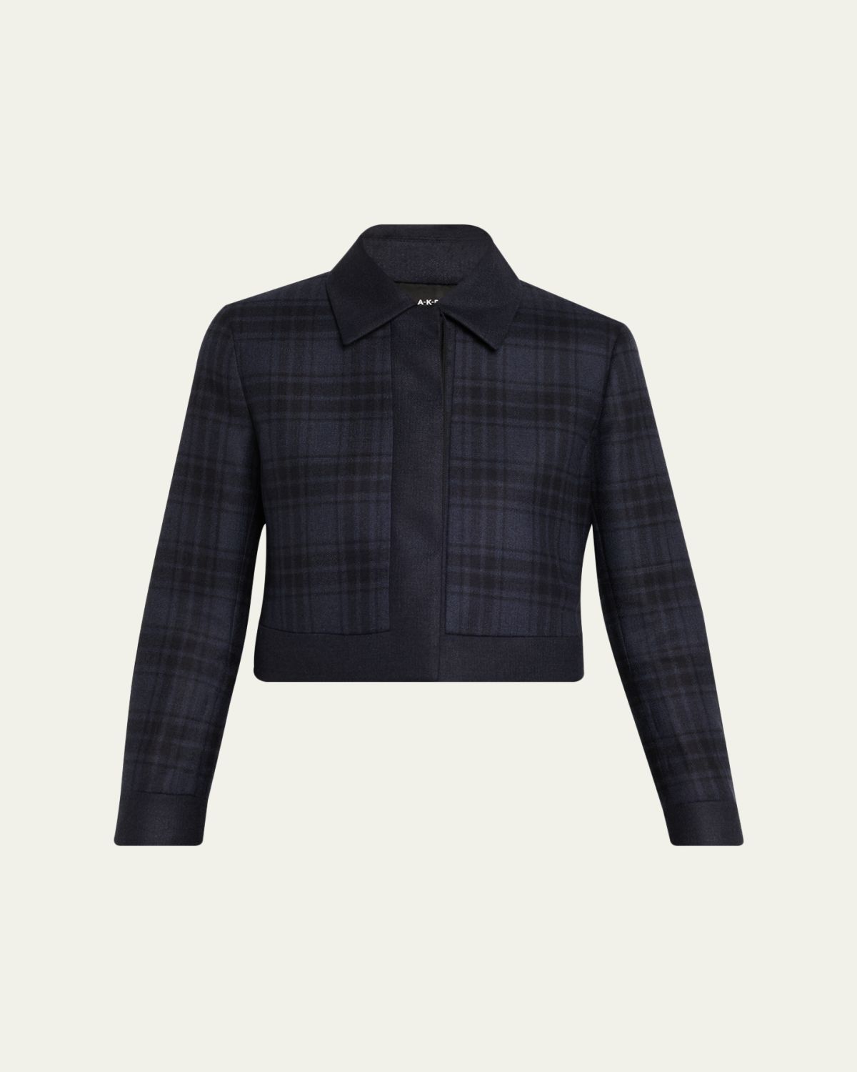 Akris Lewitt Check Wool Double-Face Crop Jacket | Thumbnail 6