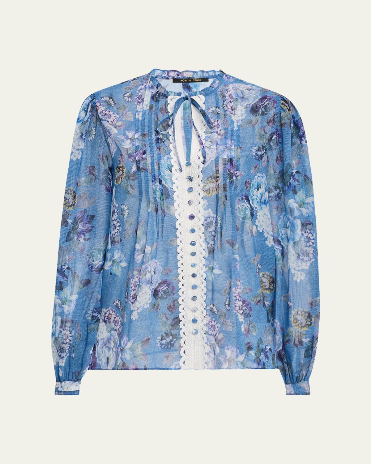 Kobi Halperin Ingrid Pintuck Floral-Print Blouse