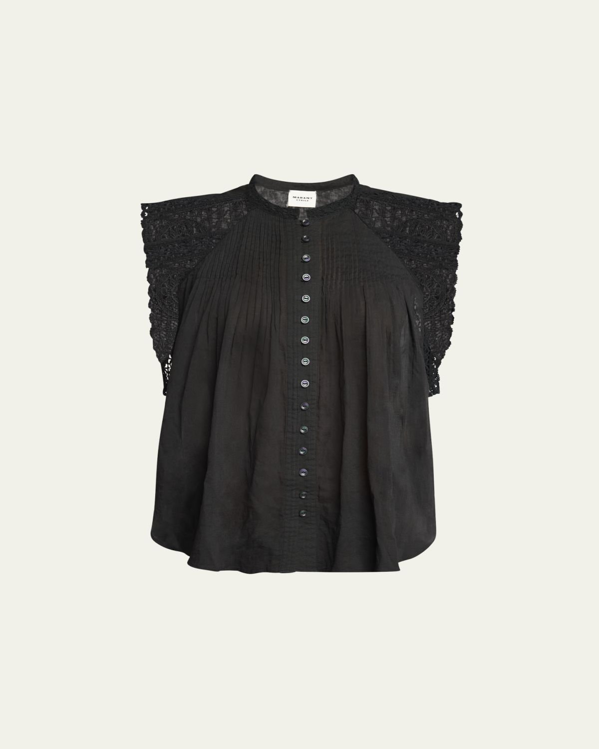 Etoile Isabel Marant Gresia Sleeveless Lace Button-Front Top