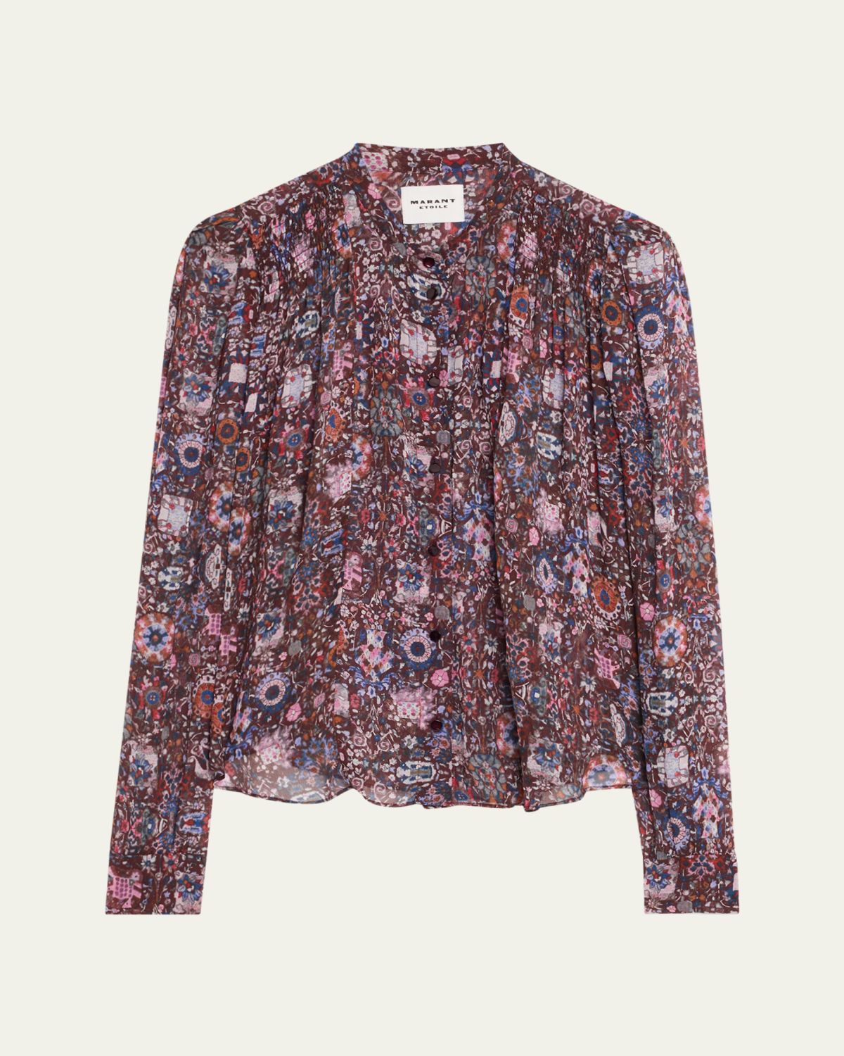 Etoile Isabel Marant Noeline Printed Long-Sleeve Blouse