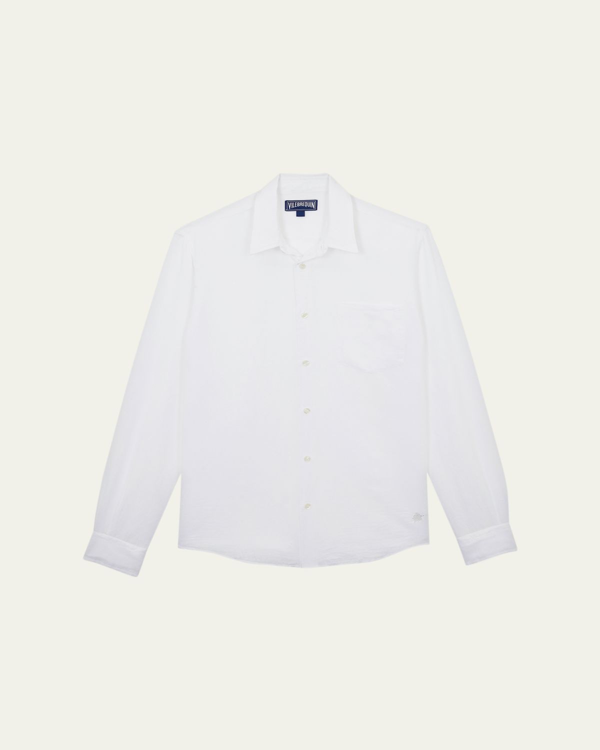 Vilebrequin Men's Cotton-Linen Solid Sport Shirt | Thumbnail 4 Vilebrequin Men's Cotton-Linen Solid Sport Shirt | Thumbnail 4