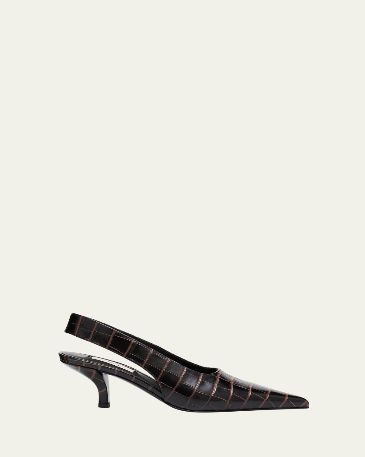 Toteme Croco-Embossed Leather Slingback Pumps