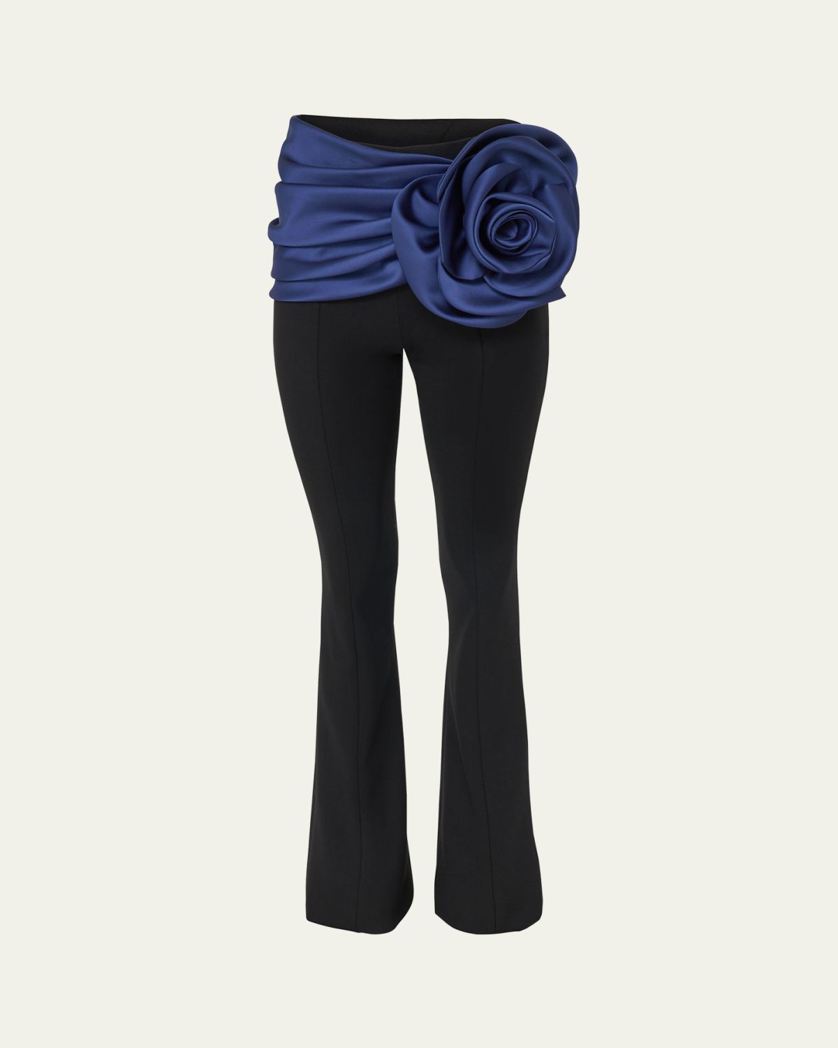 Carolina Herrera Draped Flower Bootcut Pants