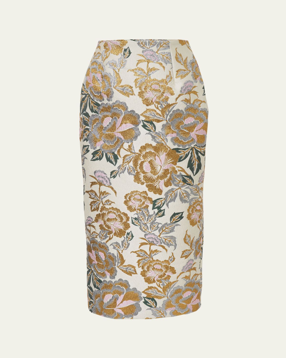 Carolina Herrera Floral Jacquard Midi Skirt