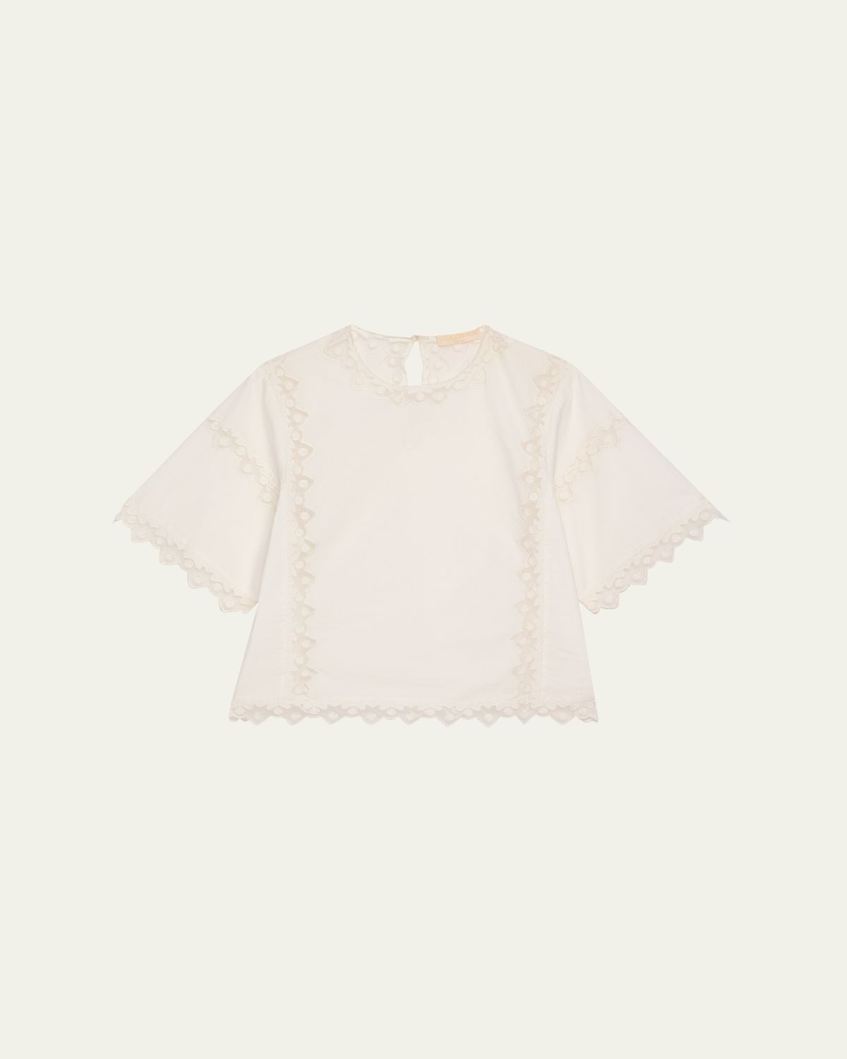 Ulla Johnson Kai Embroidered Short-Sleeve Top